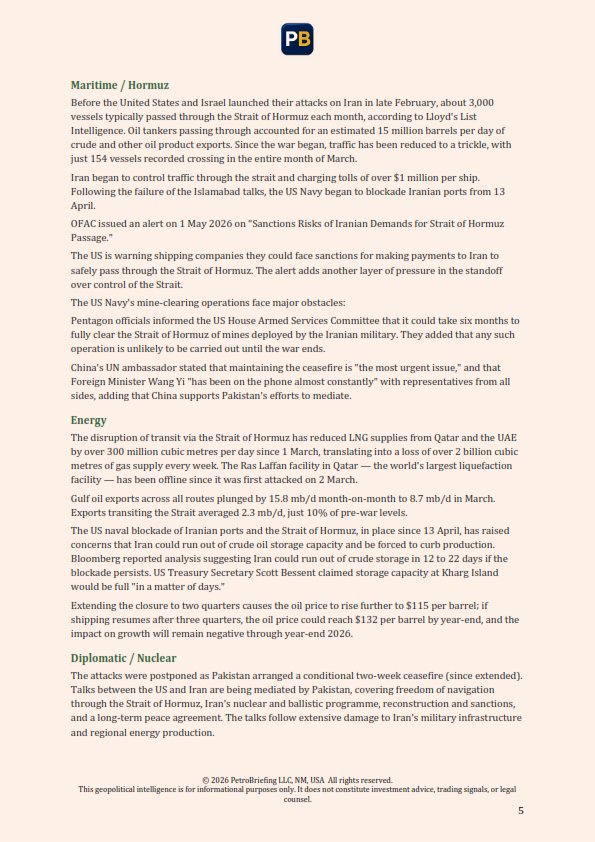 PetroBriefing extract — Maritime & Diplomatic